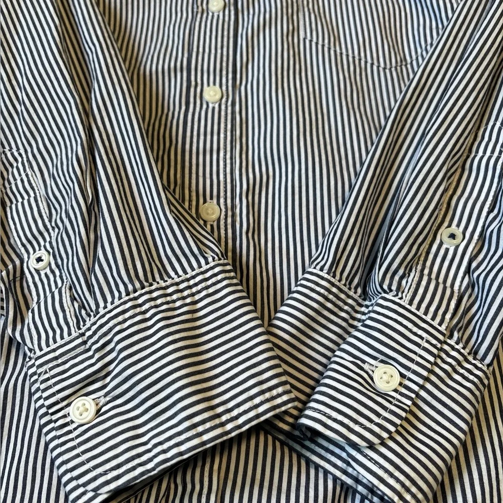 J. Crew blue/white striped dress shirt - Picture 6 of 15